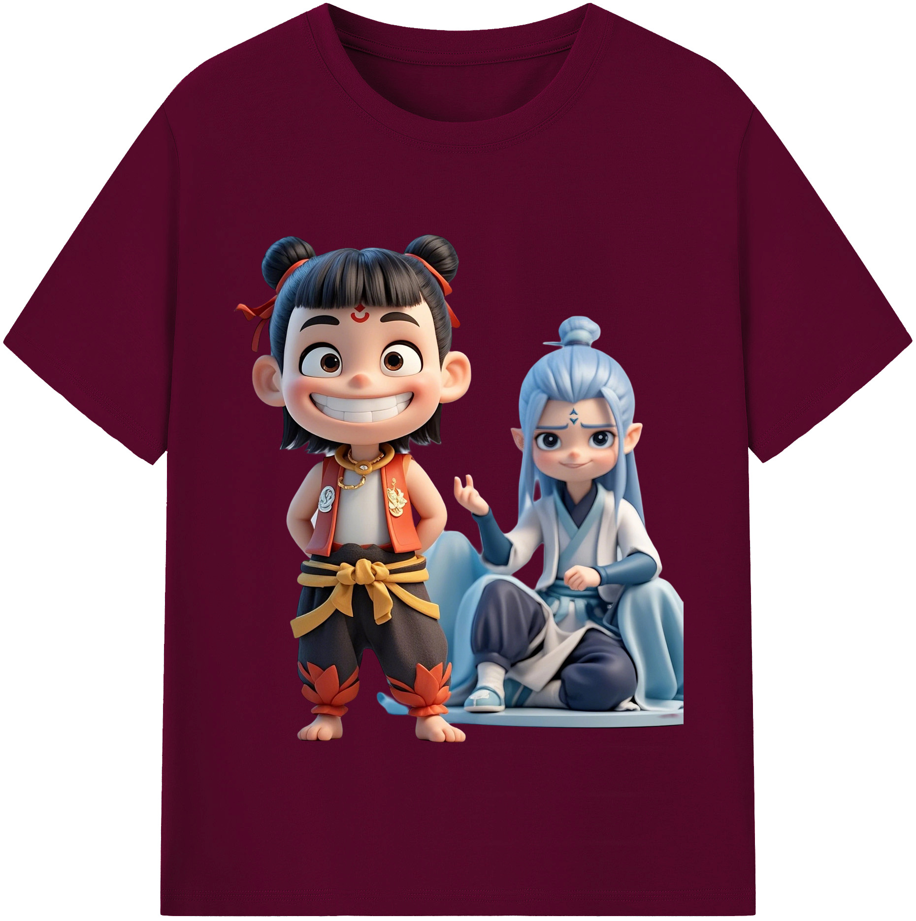 （画像用） Ne Zha 2 ナタ 魔童の大暴れ レディースカジュアルプリントTシャツ（綿100％）